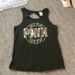 PINK sequined tank top